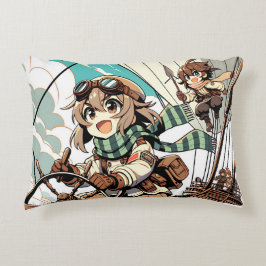 Zwei Mädchen segeln ein Schiff Dekokissen