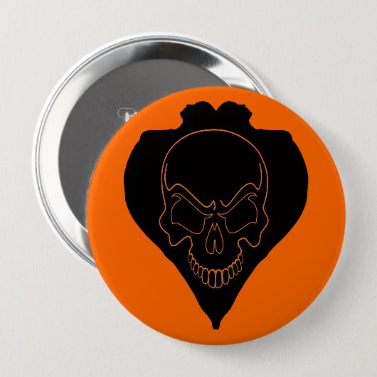 Zwei Mädchen und Schädel Button (Vorne & Hinten)