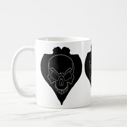 Zwei Mädchen und Schädel Kaffeetasse (Links)