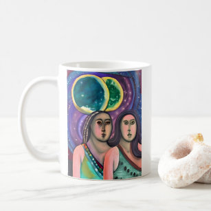 Zwei Mädchen unter dem Mond Kaffeetasse