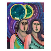 Zwei Mädchen unter dem Mond Poster (Vorderseite)