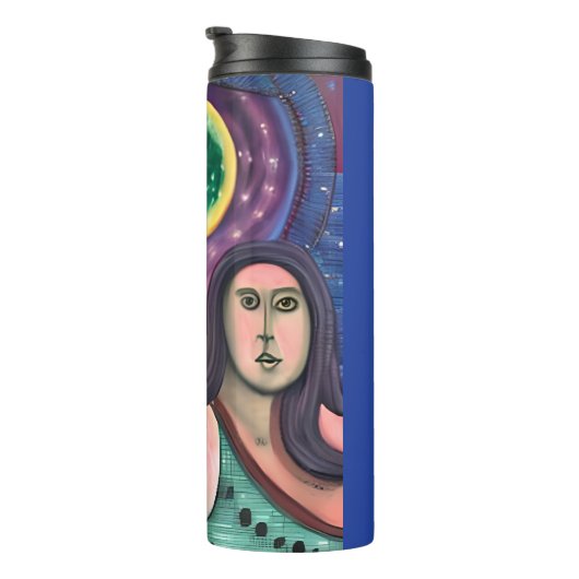 Zwei Mädchen unter dem Mond Thermosbecher (Nach rechts gedreht)