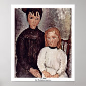 Zwei Mädchen von Modigliani Amedeo Poster (Vorne)