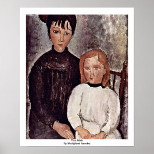 Zwei Mädchen von Modigliani Amedeo Poster