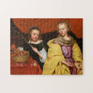 Zwei Mädchen wie Saint Agnes und Saint Dorothea Puzzle