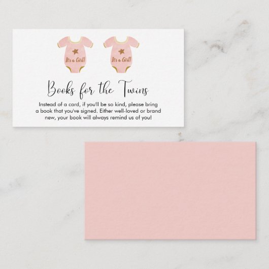 ZWEI Mädchenbücher für Babydusche Begleitkarte (Vorne/Hinten)