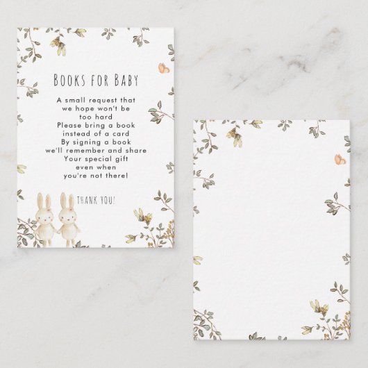 ZWEI Mädelbücher für Babyanfragen Begleitkarte (Vorne/Hinten)