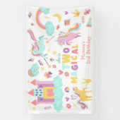 Zwei magische Regenbogenpastellfarben unicorn 2. G Banner (Vertikal)