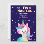 Zwei magische Regenbogenpastellfarben unicorn 2. G Einladung (Vorderseite)