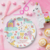 Zwei magische Regenbogenpastellfarben unicorn 2. G Pappteller (Party)