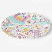 Zwei magische Regenbogenpastellfarben unicorn 2. G Pappteller (Schrägansicht)