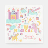 Zwei magische Regenbogenpastellfarben unicorn 2. G Serviette (Vorderseite)