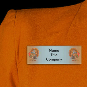 Zwei majestätische Truthähne verlassen Blau Orange Namenschild
