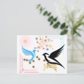 Zwei majestätische Vögel Ankündigungspostkarte (Stehend Vorderseite)