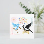 Zwei majestätische Vögel Einladung (Stehend Vorderseite)