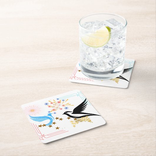 Zwei majestätische Vögel Rechteckiger Pappuntersetzer (Vor Ort)