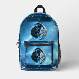 Zwei majestätische Wolfsköpfe Bedruckter Rucksack