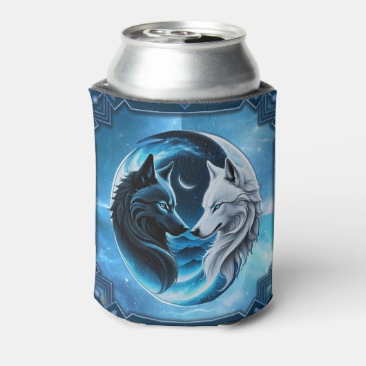 Zwei majestätische Wolfsköpfe Dosenkühler (Kanne Rückseite)