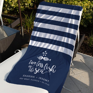Zwei mal auf See Personalisierte Hochzeit Strandtuch