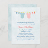 Zwei Mal so nette Baby Dusche Einladungen (Vorne/Hinten)