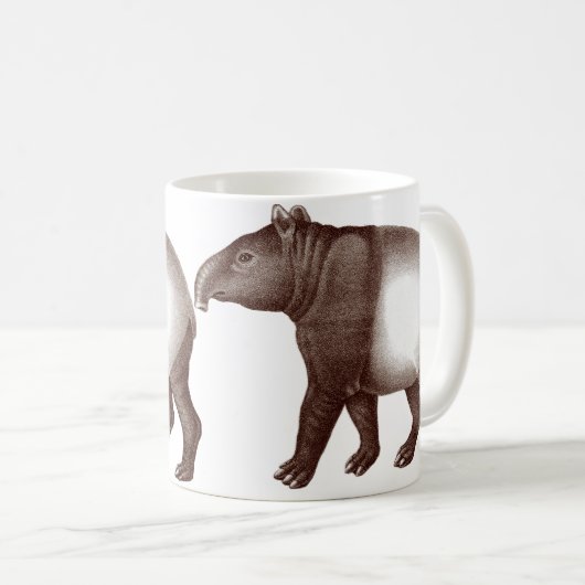 Zwei malayische oder asiatische Tapirs-Tasse Kaffeetasse (VorderseiteRechts)