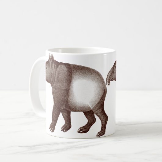 Zwei malayische oder asiatische Tapirs-Tasse Kaffeetasse (Vorderseite Links)