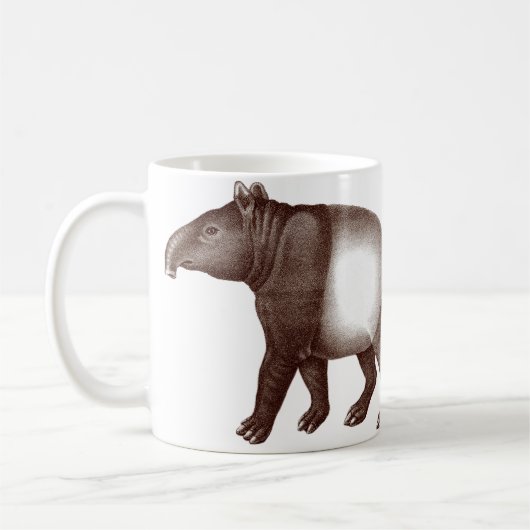 Zwei malayische oder asiatische Tapirs-Tasse Kaffeetasse (Links)