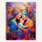 Zwei Mamas mit dem Baby Notizblock (Vorderseite)