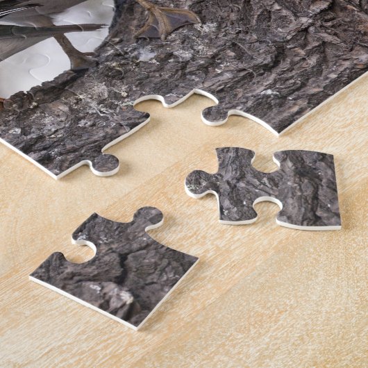 Zwei Männchen wetteifern um eine Mandarinenente Puzzle (Seite)