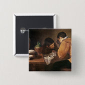 Zwei Männer am Tisch, c.1620-21 Button (Vorne & Hinten)