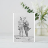 Zwei Männer auf Steinen Postkarte (Stehend Vorderseite)