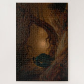 Zwei Männer besiegen den Mond nachts Puzzle (Vertikal)