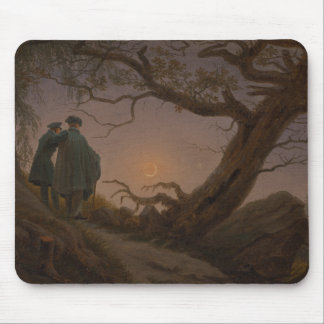 Zwei Männer, die den Mond besiegen, von Friedrich: Mousepad