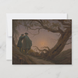 Zwei Männer, die den Mond besiegen, von Friedrich: Postkarte
