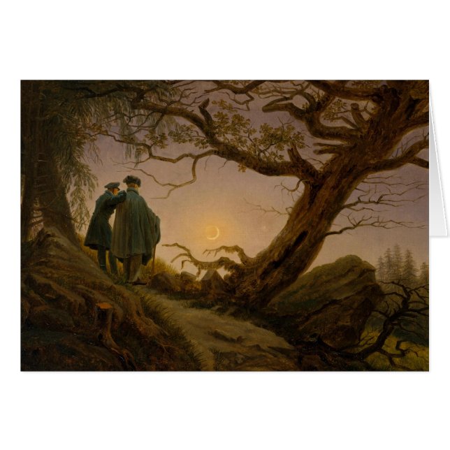 Zwei Männer, die den Mond erwägen (Vorderseite (Horizontal))