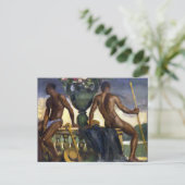 Zwei Männer durch Ranken Postkarte (Stehend Vorderseite)