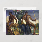 Zwei Männer durch Ranken Postkarte (Vorne/Hinten)