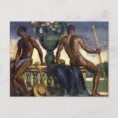 Zwei Männer durch Ranken Postkarte (Vorderseite)