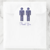 Zwei Männer Glitzer Runder Aufkleber (Tasche)