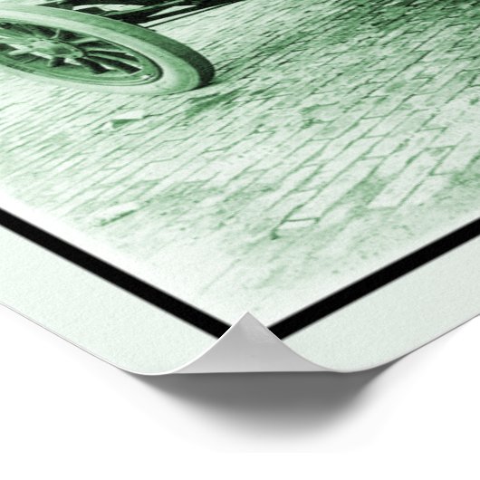 Zwei Männer im antiken Rennwagen Nr. 6 Indy 500 Poster (Ecke)