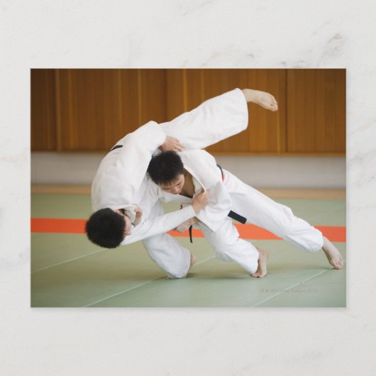 Zwei Männer im Judo-Match 2 Postkarte (Vorderseite)