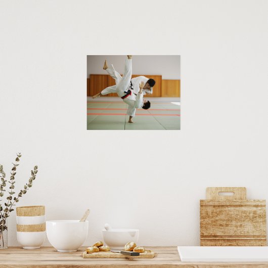 Zwei Männer im Judo-Match 3 Poster (Küche)