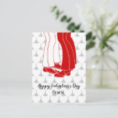 Zwei Männer küssen am Valentinstag Postkarte (Stehend Vorderseite)