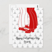 Zwei Männer küssen am Valentinstag Postkarte (Vorne/Hinten)