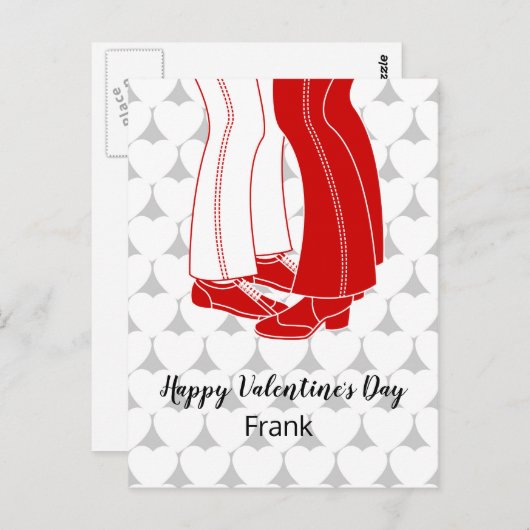 Zwei Männer küssen am Valentinstag Postkarte (Vorne/Hinten)