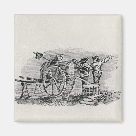 Zwei Männer mit Barrel Cart Magnet (Vorne)