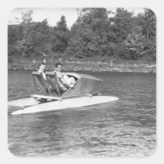 Zwei Männer Quadratischer Aufkleber (Vorderseite)