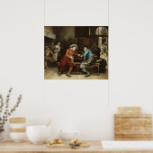 Zwei Männer sprechen in einer Taverne Poster (Küche)