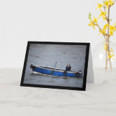 Zwei Männer und ein blaues Boot Karte (Gelbe Blume)