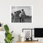 Zwei Männer und zwei Frauen in einem Rodeo Poster (Heimbüro)